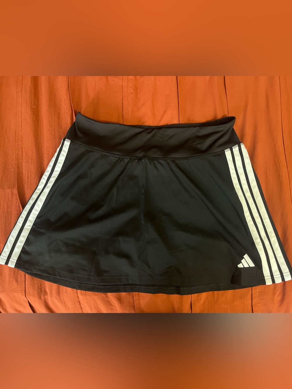 adidas Black Circle Skirt with White Side Stripes